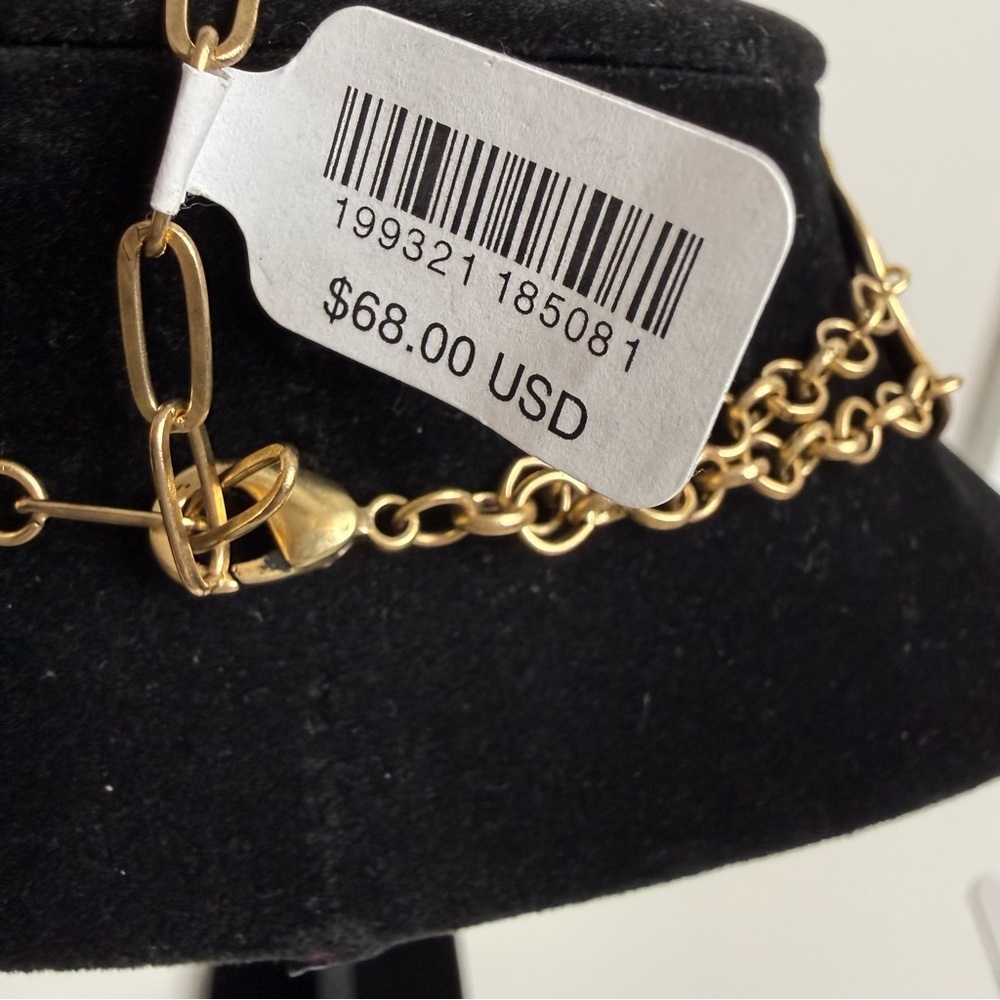 Free People Speak Up Statement necklace Gold Tone NWT $68 - Picture 7 of 7